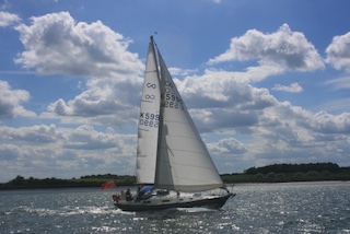 Contessa 32 Afrita sailing in the river Orwell - Jonathan Pulfer