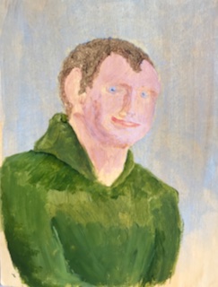 self portrait in acrylic by Jonathan Pulfer